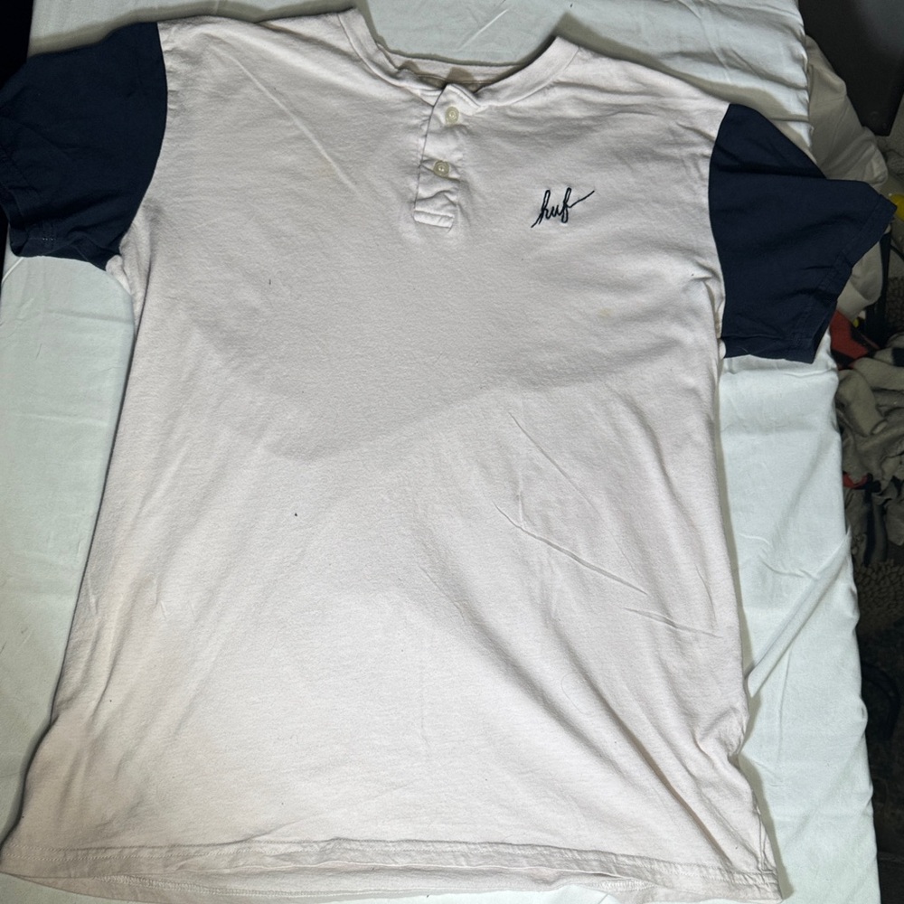 Men's Huf White and Black Short Sleeve Shirt